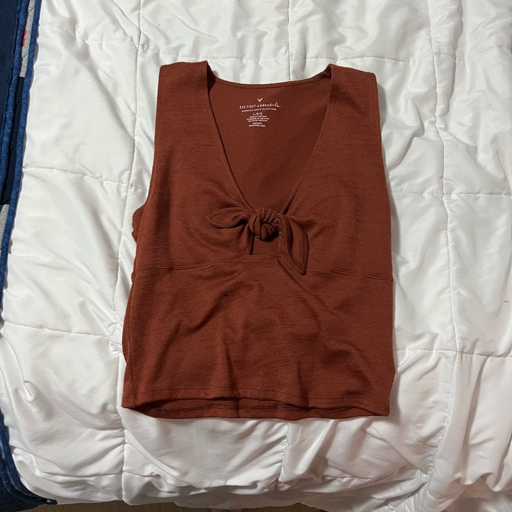 American Eagle Burnt Orange Cropped Tank Top